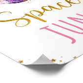 Space Junk Pink Gold Snacks verjaardagsgeblog Poster (Hoek)