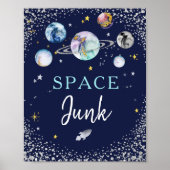 Space Junk Space Galaxy Birthday Party Poster (Voorkant)