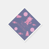 Space Kat Roze Galaxy Verjaardag   Servet (Hoek)
