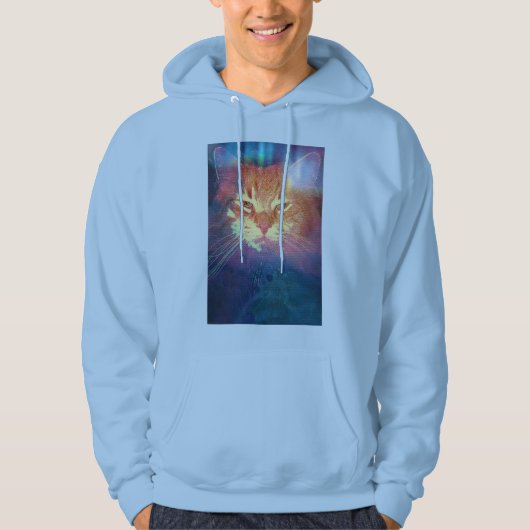Space Kat zegt Lees mijn ogen Hoodie Sweatshirt (Voorkant)