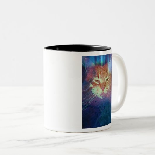 Space Kat zegt Lees mijn ogen Mok (Voorkant rechts)