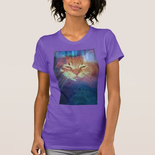 Space Kat zegt Lees mijn ogen vrouwen T-shirt (Voorkant)