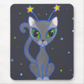 " space kat " zwarte mousepad muismat (Voorkant)