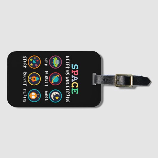 Space keeps us wondering bagagelabel (Voorkant (horizontaal))