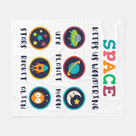 Space keeps us wondering fleece deken (Voorkant (Horizontaal))