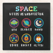 Space keeps us wondering glazen onderzetter (Voorkant)