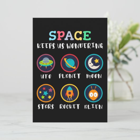Space keeps us wondering kaart (Staand voorkant)