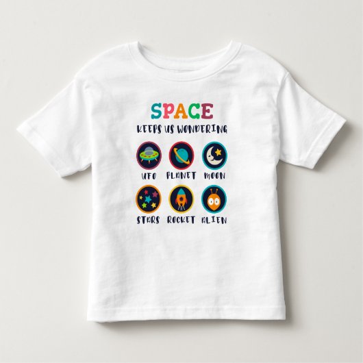 Space keeps us wondering kinder shirts (Voorkant)