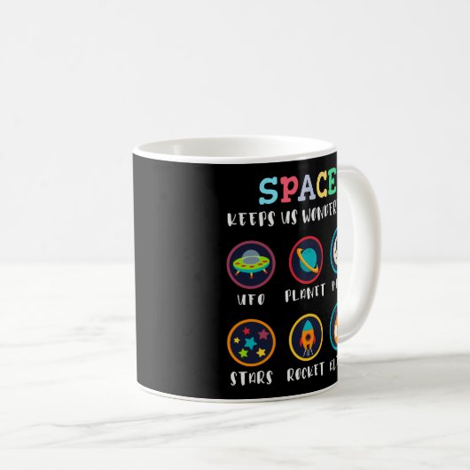 Space keeps us wondering koffiemok (Voorkant rechts)