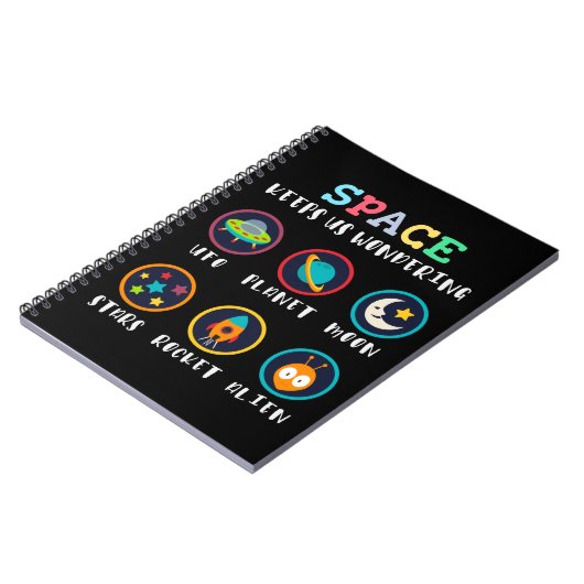 Space keeps us wondering notitieboek (Linkerzijde)