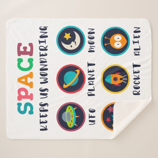 Space keeps us wondering sherpa deken (Voorkant (horizontaal))
