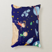 Space kids moon landing spaceship satelliet stars accent kussen (Voorkant(Verticaal))