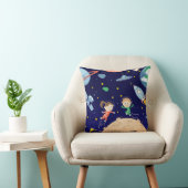 Space kids moon landing spaceship satelliet stars kussen (Stoel)