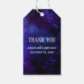 Space kids verjaardag dank je. Planetarium feest Cadeaulabel (Voorkant)