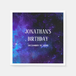 Space kids verjaardag. Planetariumfeest. Galaxy Servet