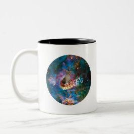 Space Kitten Merch Tweekleurige Koffiemok