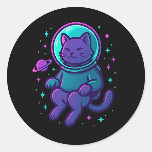 Space Kitty 2099 – Astronaut Cat Sticker (Voorkant)