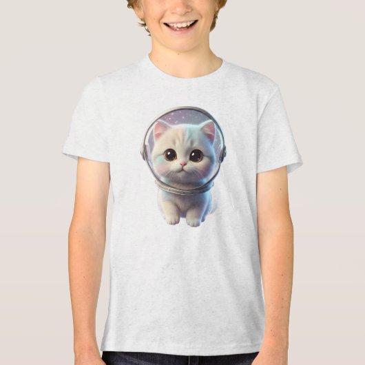 Space Kitty 3D Tri-Blend Shirt (Voorkant)
