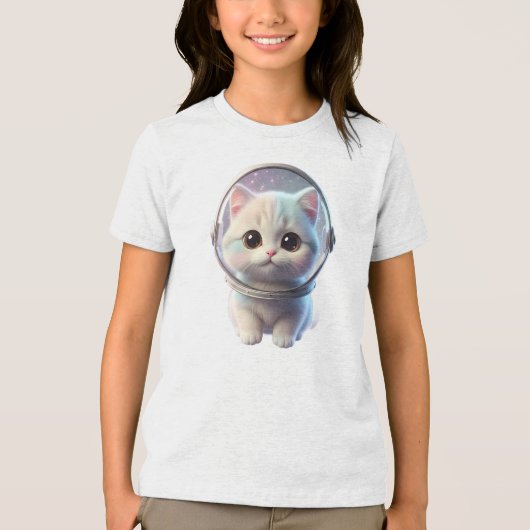 Space Kitty 3D Tri-Blend Shirt (Voorkant)