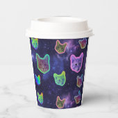 Space Kitty Cat Paper Cup Papieren Bekers (Achterkant)
