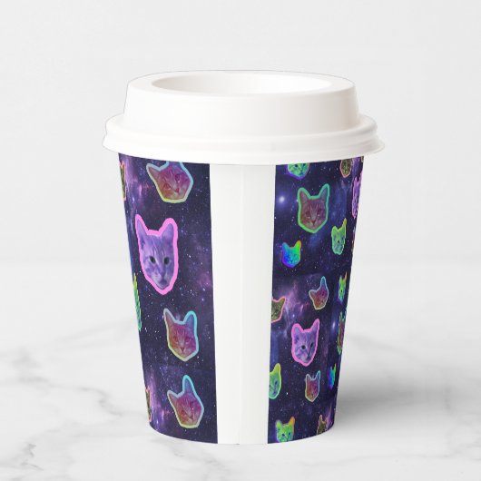 Space Kitty Cat Paper Cup Papieren Bekers (Rechts)