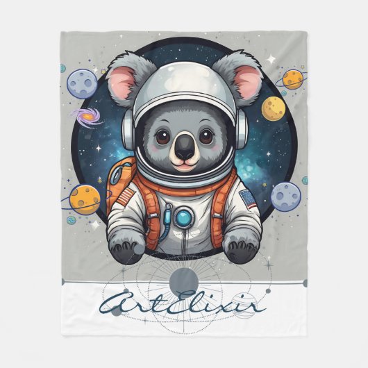 Space Koala Afdrukken Fleece Deken (Voorkant)