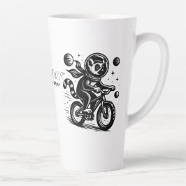 Space Lemur Astronaut Riding Bicycle - Madagascar  Latte Mok