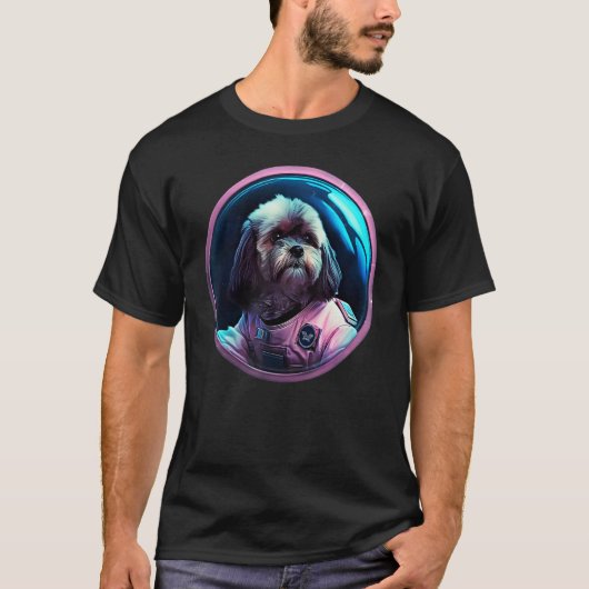 Space Lhasa Apso Dog Mom Dad Lhasa Apso T-shirt (Voorkant)