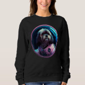 Space Lhasa Apso Dog Mom Dad Lhasa Apso Trui (Voorkant)