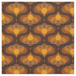 Space Lily Mustard Print Stof