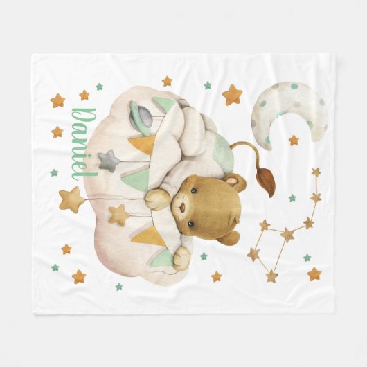 Space Lion Fleece Blanket (Voorkant (Horizontaal))