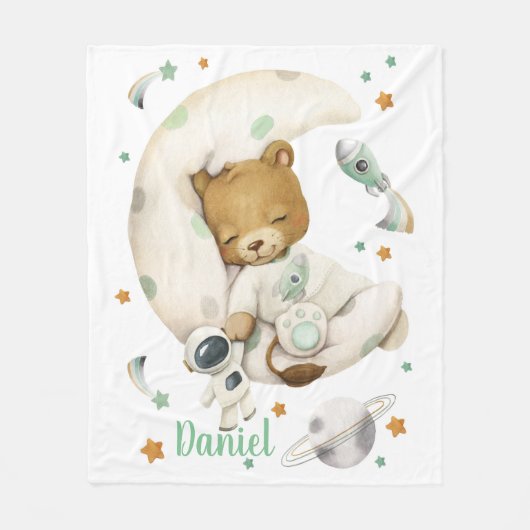 Space Lion Fleece Blanket Deken (Voorkant)