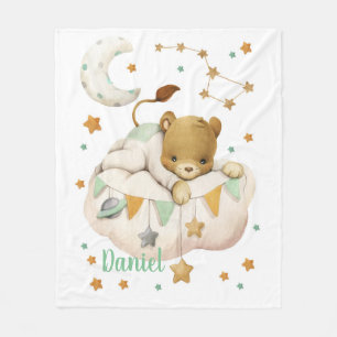 Space Lion Fleece Blanket Deken