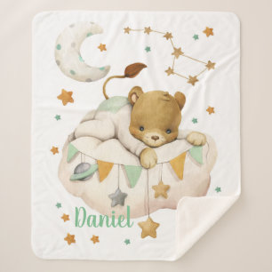 Space Lion Sherpa Blanket Deken