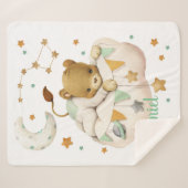 Space Lion Sherpa Blanket Deken (Voorkant (horizontaal))