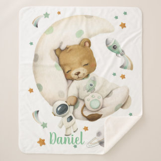 Space Lion Sherpa Blanket Sherpa Deken