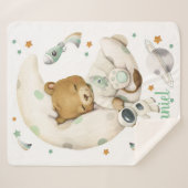 Space Lion Sherpa Blanket Sherpa Deken (Voorkant (horizontaal))