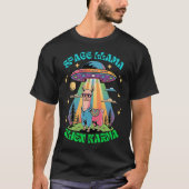 Space Llama Alien Karma, Grappige Llama UFO Retro T-shirt (Voorkant)