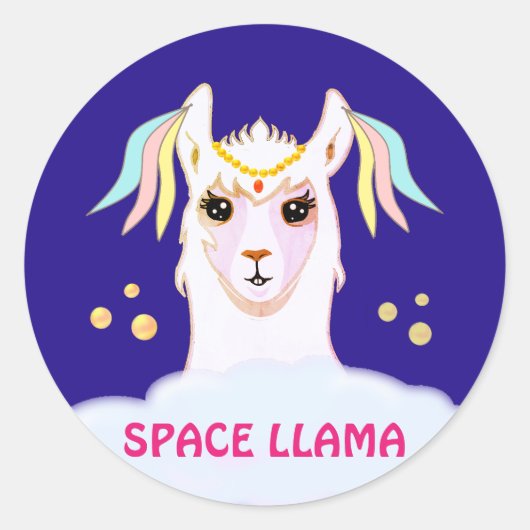 Space Llama Sticker (Voorkant)