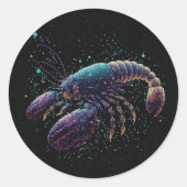 Space Lobster Ronde Sticker (Voorkant)