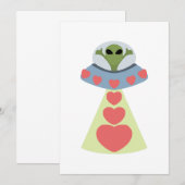Space Love Alien Valentijn Kaart (Voorkant / Achterkant)