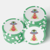 Space Love Alien Valentijn Poker Chips (Opstapeling)