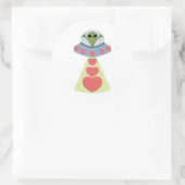 Space Love Alien Valentijn Ronde Sticker (Tas)