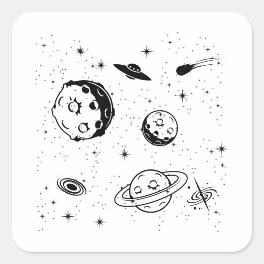 Space Lover Adult Astronomy Hobby Outer Space Vierkante Sticker (Voorkant)