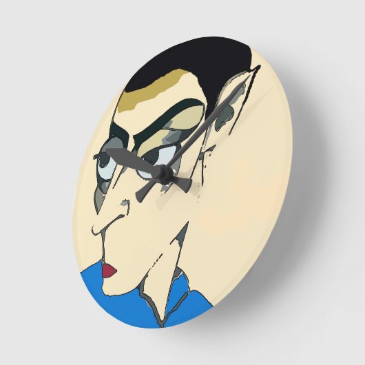 Space Man Alien Ronde Klok (Hoek)