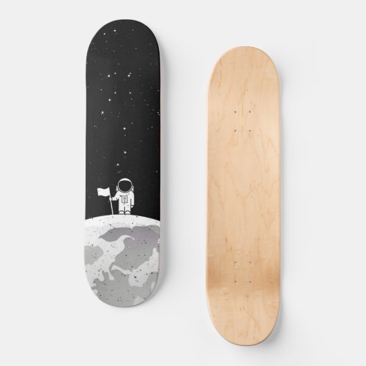 Space Man Journey Moon Element Skateboard (Voorkant)