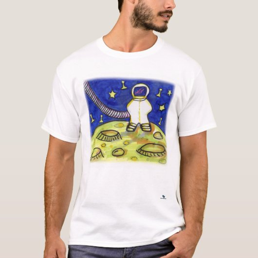 Space Meeple Astronaut Bordspel Kunst T-shirt (Voorkant)