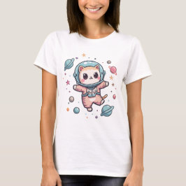 Space Meow-naut, schattige kawaii kat T-shirt