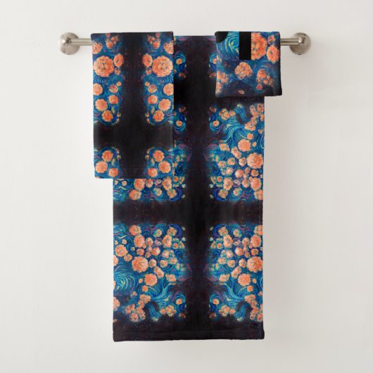 Space Mimosa Golden Nebula Blossom Bad Handdoek (Insitu)