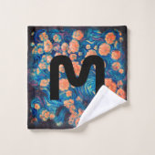 Space Mimosa Golden Nebula Blossom Bad Handdoek (Wasdoekje)